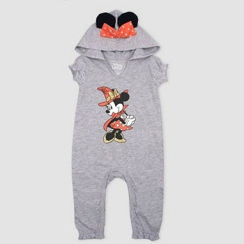 Girl's Disney Mickey Mouse & Friends Minnie Mouse Hooded Romper