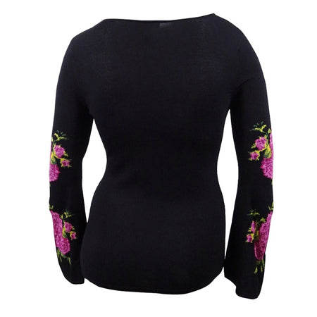 INC Women's Plus Size Floral Print V-Neck Sweater