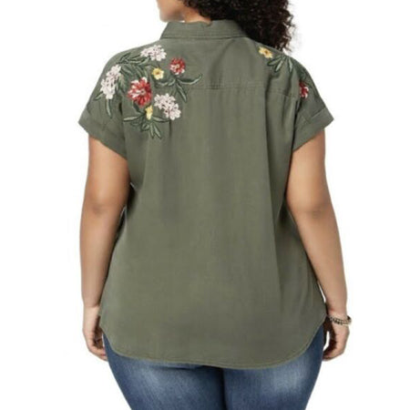 Style & Co. Women's Plus Size Embroidered Shirt