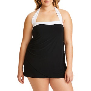 Catalina Women's Shirred Halter Slimming Swim Dress