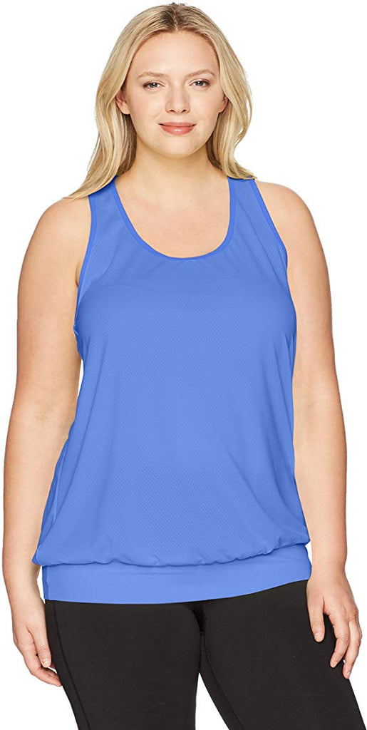 Just My Size Women's Plus Size Active Mesh Banded Tank