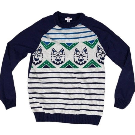 Cat & Jack Boys Stately Pullover Crew Wolf Sweater