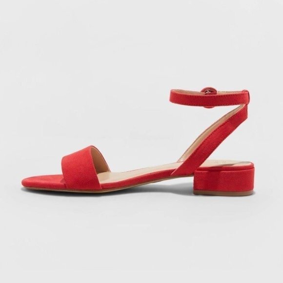 A New Day Women's Winona Ankle Strap Sandals - Red