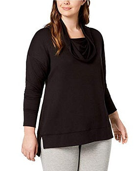 Ideology Womens Plus Cowl-Neck Pullover Top
