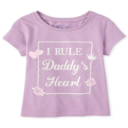 The Children Place Girls Glitter Daddy's Heart Graphic Tee