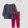 Carter's Baby Girls' 3 piece Plum Bow Tunic with Legging