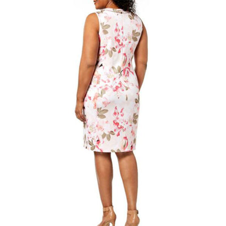 Calvin Klein Women's Floral Print Sheath Dress -Plus Size
