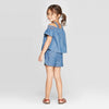 Cat & Jack Toddler Girls' Ruffle Short Sleeve Denim Top & Bottom Set