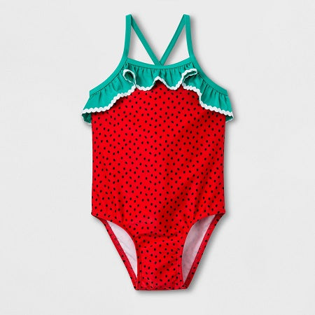 Cat & Jack Baby Girls' Strawberry One Piece Swimsuit