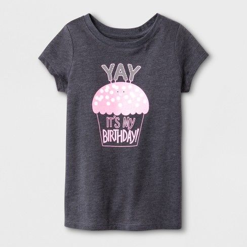 Cat & Jack Cupcake Gray Girls Shirt