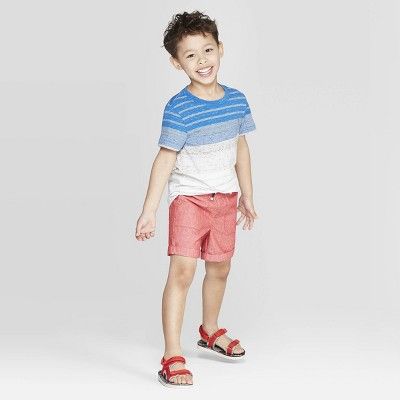 Cat & Jack Toddler Boys'Chambray Printed Pull-On Shorts