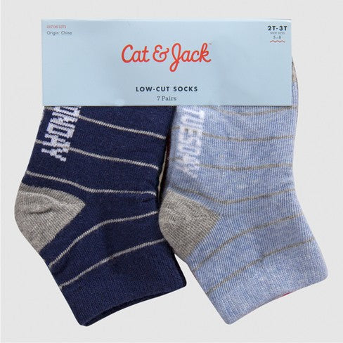 Cat & jack Baby Boy 7pk Low Cut Dress Socks