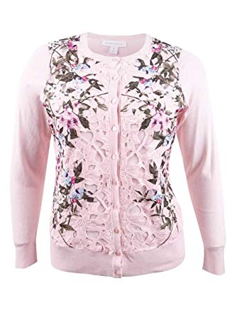 Charter Club Floral-Print Lace Cardigan