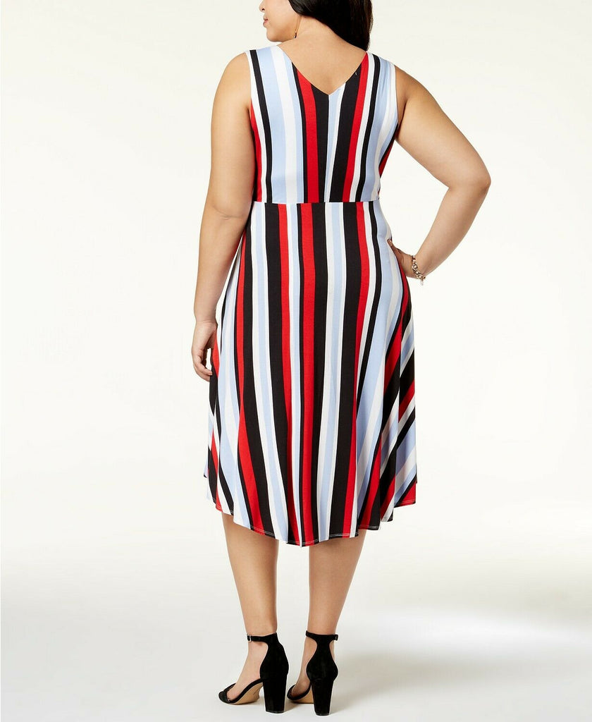INC International Concepts Plus Size Striped Wrap Dress