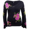 INC Women's Plus Size Floral Print V-Neck Sweater