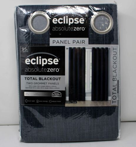 Eclipse Absolute Zero Total Blackout Curtains 2 Panel Pairs - Kimball Dusk