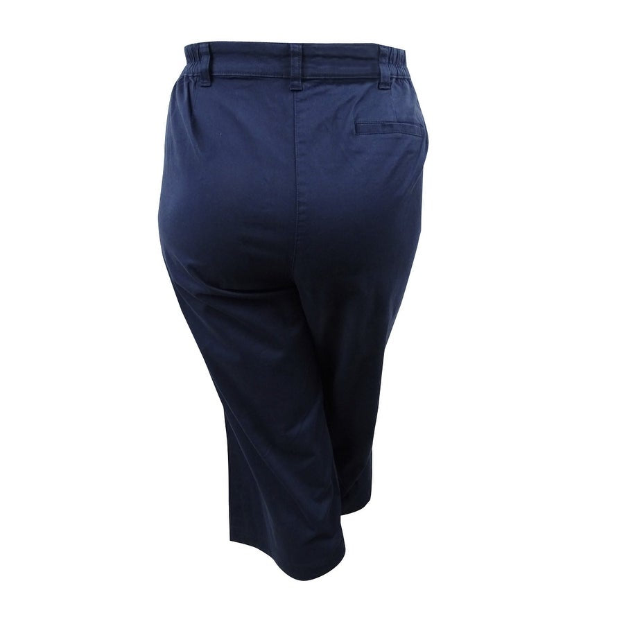 Karen Scotts Plus Size Button-Cuff Capri Pants
