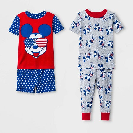 Mickey Toddler Boys' Mouse and Friends 4 piece Pajama Set