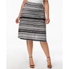 NY Collection Plus Size Striped Midi Skirt