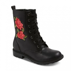 Art Class Girls' Bea Embroidered Lace Up Boots