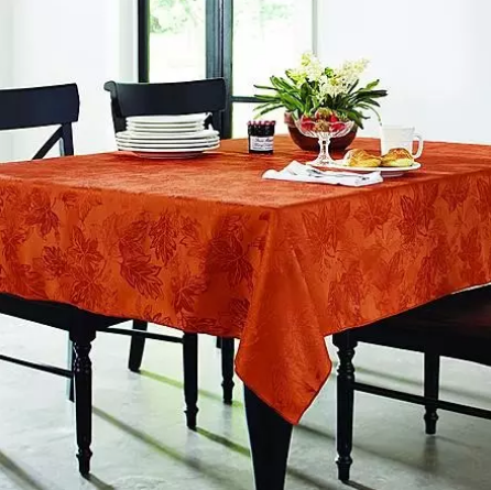 Essential Home Oblong Tablecloth - Damask Spice - 5x7 ft