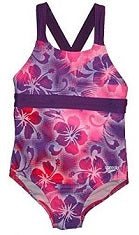 Speedo Girl's Hawaiian Thick Strap Cross Back Swimsuit