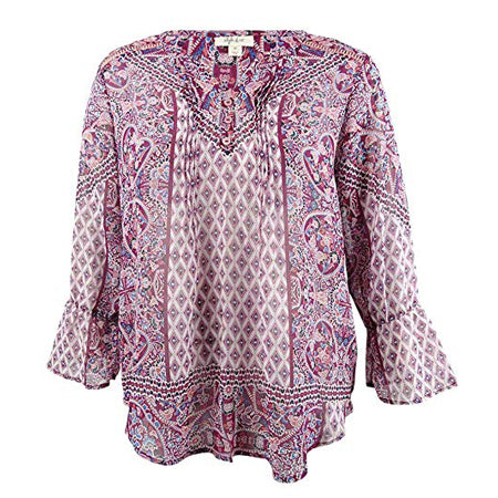 Style & Co. Women's Bell Sleeve V-Neck Peasant Top