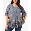 Style & Co. Plus Size Crepe Pintuck Pullover Top