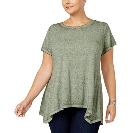 Style & Co. Women's Plus Size Handkerchief Hem T-Shirt