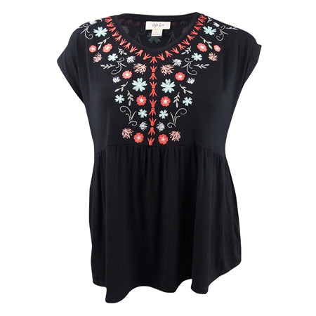 Style & Co. Women's Plus Size Embroidered Tunic Top