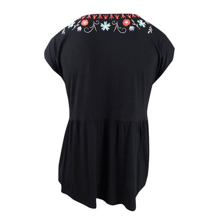 Style & Co. Women's Plus Size Embroidered Tunic Top