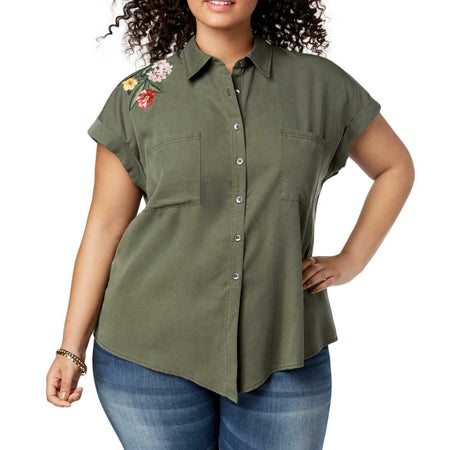 Style & Co. Women's Plus Size Embroidered Shirt