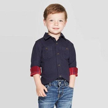 Cat & Jack Toddler Boys' Novelty Quilted Long Sleeve  Shirt