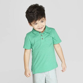 Cat & Jack Toddler Boys' Short Sleeve Slub Jersey Polo Shirt