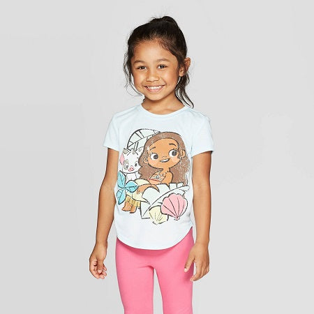 Disney Toddler Girls' Little Moana Short Sleeve T-Shirt