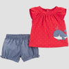 Carter's Baby Girls' 2pc Chambray Whale Embroidered Top and Bottom Set