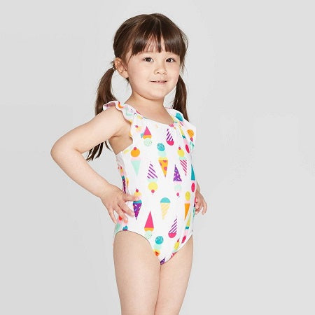 Cat & jack Baby Girls' Ice Cream One Piece Swimsuit