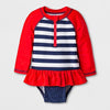 Cat & Jack Baby Girls' Long Sleeve Stripe One Piece Swimsuit