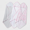 Cloud Island Baby Girls' Blushing Pink 3pk Hooded Towels