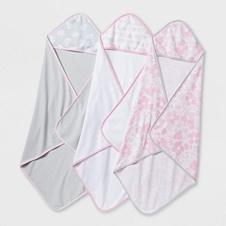 Cloud Island Baby Girls Blushing Pink 3pk Hooded Towels Africdeals