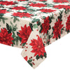 Poinsettia Metallic  Fabric Tablecloth