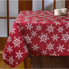 Fabric Tablecloth Snowflake-White/Red
