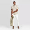 Goodfellow & Co. Men's Slim Fit Floral Print Poplin Button-Down Shirt - L