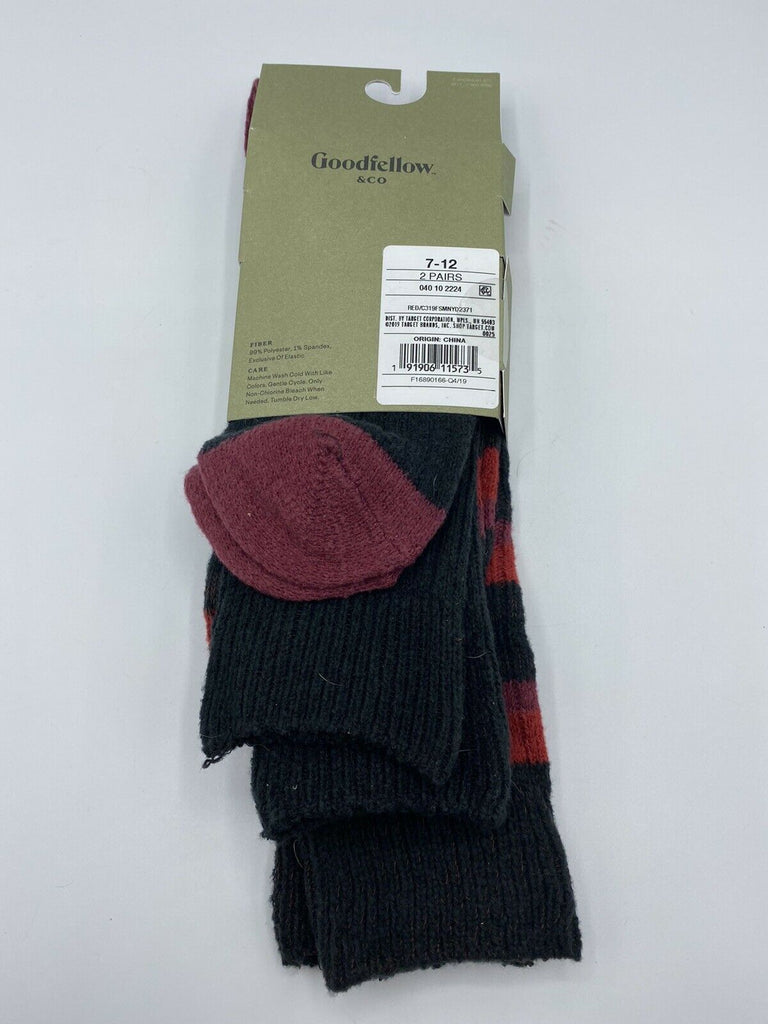 Men's Striped Boot Socks 2pk - Goodfellow & Co Red