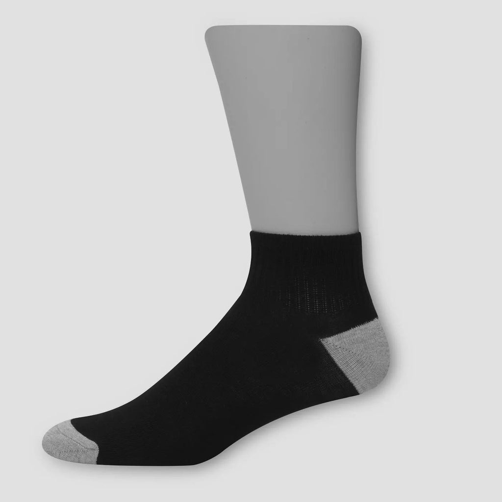 Hanes Men's Ankle Super Value Socks 20pk - Black/Gray
