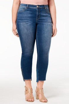 I.N.C. Plus Size Tummy Control Step-Hem Jeans