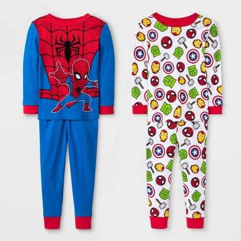 Marvel Toddler Boys' 4 piece Spider-Man Pajama Set