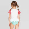 Cat & Jack  Toddler Girls Short Sleeve Lobster Swimsuit