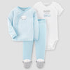 Carter's Baby Boys' 3 piece Side Snap Tee Layette Set
