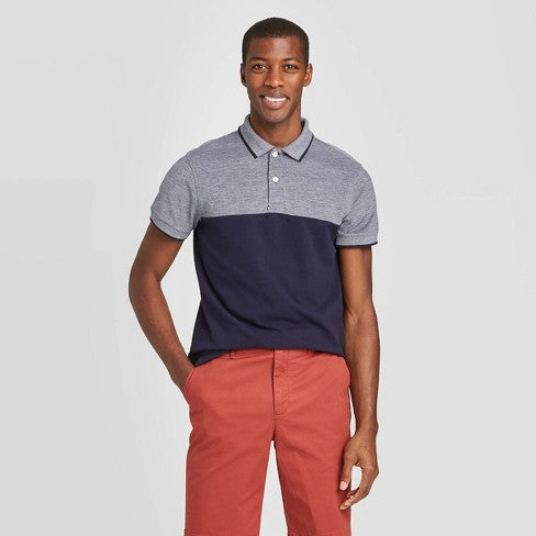 Men's Color Block Slim Fit Short Sleeve Pique Polo Shirt - Goodfellow & Co